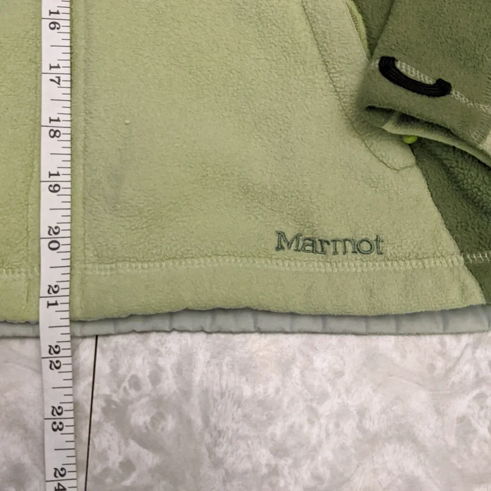 Marmot Two-Tone Green Polartec Fleece Zip Up Jacket - Picture 4 of 9